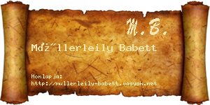 Müllerleily Babett névjegykártya